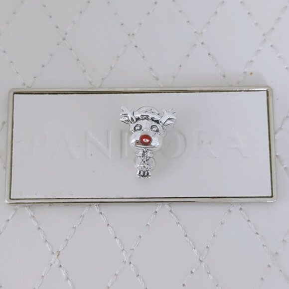 Pandora Red Nose Reindeer Charm S925 Sterling Silver with box - Picture 1 of 8